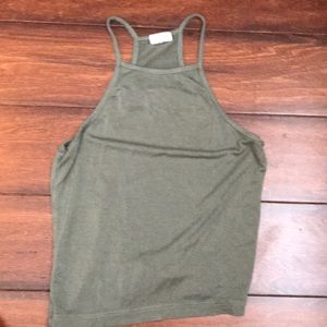 Army green crop top